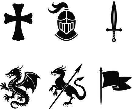 St George day symbol set vector