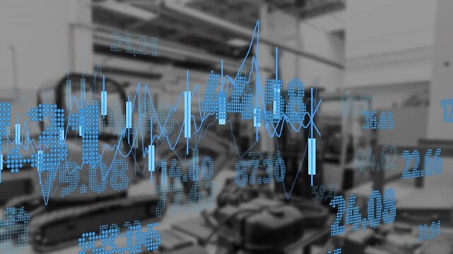Animation of financial data processing over city