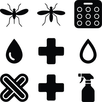 World malaria day symbol set vector