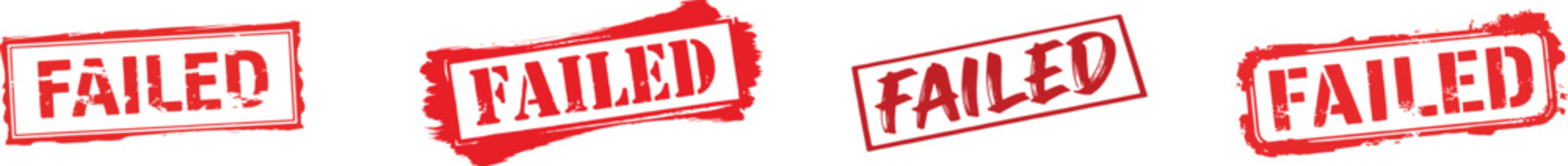 Red "failed" stamps on white background, red stamp failed stamp