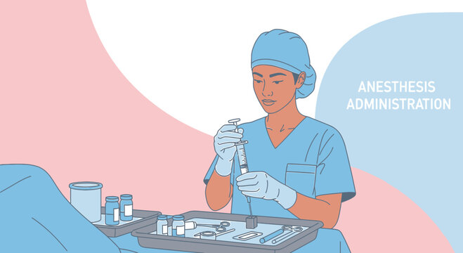 Anesthesiologist Preparing Syringe for Anesthesia Administration in Operating Room
