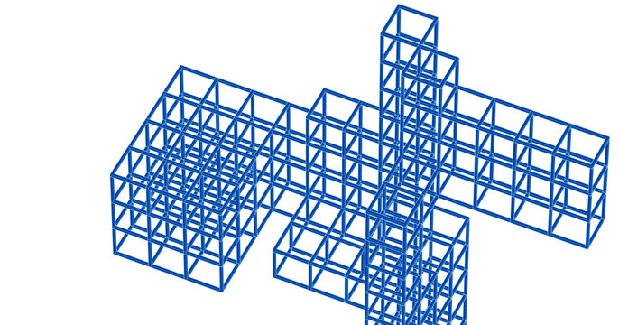 abstract architecture modular design 3d illustration