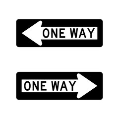 Fototapeta premium One Way Sign Left Right Arrow isolated