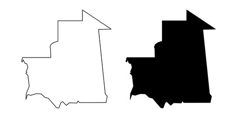 Mauritania map icon set. Mauritania map line icon with simple and modern design © Guntur