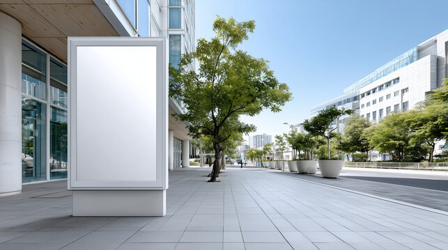 Blank Billboard in Minimal Outdoor Setting with Large Empty Display Area


