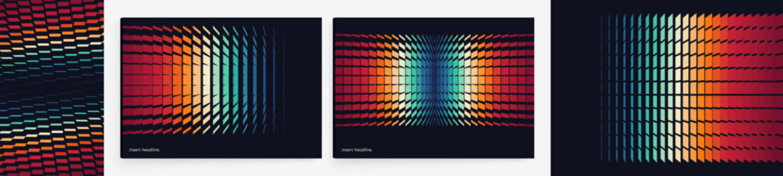 An image of multiple rectangular and square shapes with transition effects. Dynamic gradient background. Cover design template. Vector for brochure, poster, cover, card, presentation, flyer or banner.