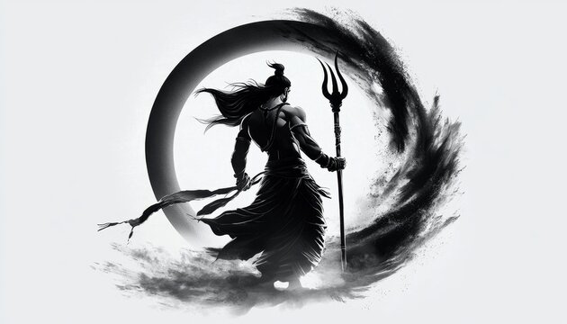 Traditional black and white art for religious observance.