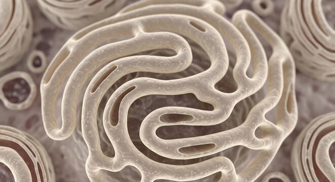 Microscopic View of Glomerulus Filtration Barrier in Kidney Nephron.