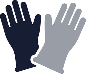 Obraz premium Minimalist Clean Two Color Gloves Pair Protective Equipment Icon