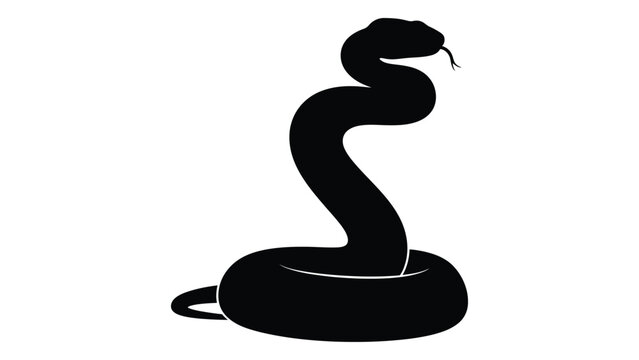A silhouetted image depicting a coiled snake with its head raised