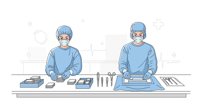 Surgeons Preparing for Operation in Sterile Operating Room