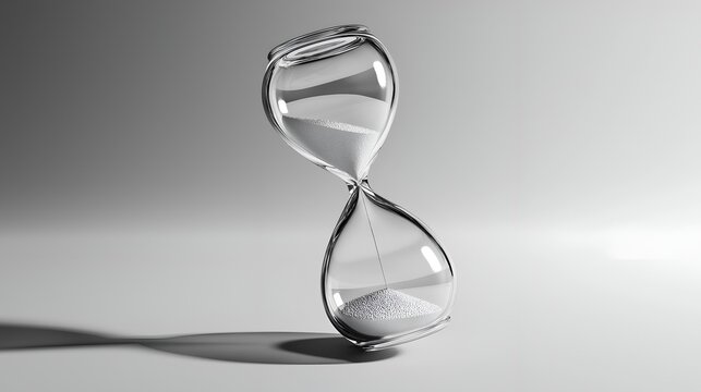 Elegant hourglass capturing the passage of time with flowing sand, symbolizing patience and the flow of life.