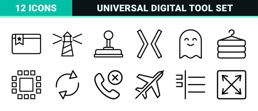 Universal line icons for web and mobile interface design