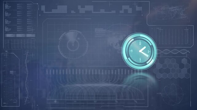 Animation of scan scoping and data processing over navy background