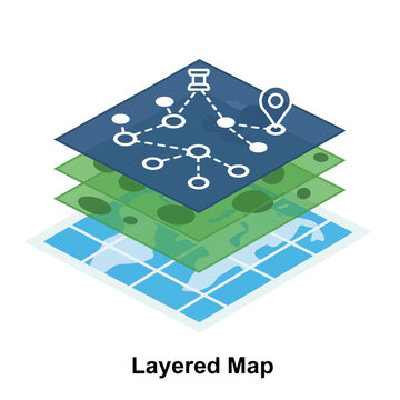 Layered Map Concept: Navigation, Connectivity, and Data Visualization