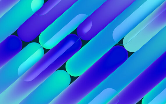 Minimal Blue Gradient Vertical Pill Shapes Abstract Design