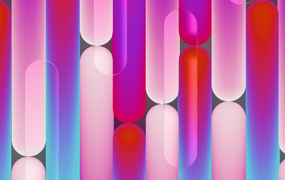 Colorful Futuristic Gradient Pill Shapes Pattern in Pink Purple and Blue