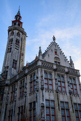 Obraz premium Historical Old Town and UNESCO World Culture Heritage site of Bruges in West Flanders, Belgium