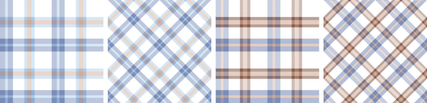 Check design seamless pattern set.tartan plaid for dress ,flannel skirt, tablecloth other modern and fashion summer textile print.