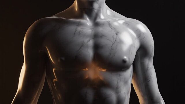 Human anatomy chest ribcage and internal organ glow cinematic motion footage