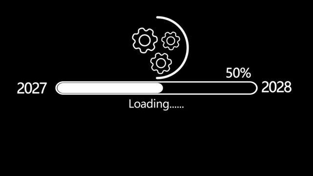 loading bar animation with optional luma matte. Alpha Luma Matte included. 4k video black background 