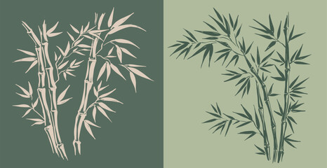 Obraz premium Bamboo tree, Hand drawn style.