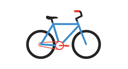 Fototapeta premium Blue bicycle illustration isolated on white background for transportation concept