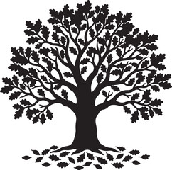 Fototapeta premium Tree Silhouette Collection, Nature Vector Art, Forest Black Graphics, Landscape and Logo Design Elements