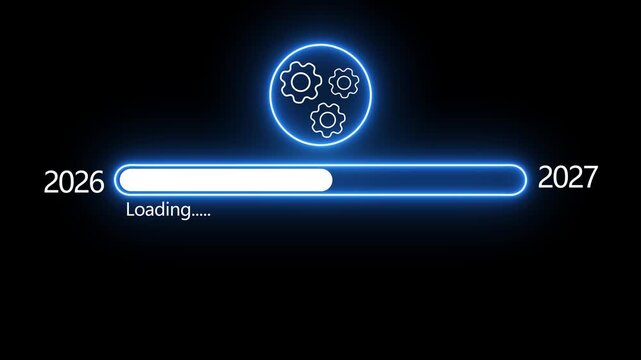 Vibrant Neon Loading bar downloading bar loading screen pixelated progress animation Loading Transfer Download 0-100%. Neon loading bar cyberpunk style