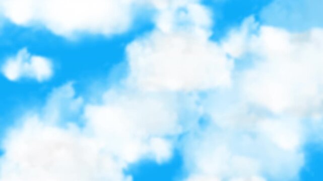 青空の中縦に流れる白い雲、4K画質のループ素材

