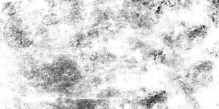 Black and white grunge texture with dark spots and stains on transparent background