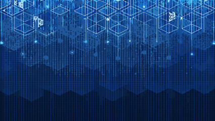 A futuristic blue graphic design with geometric shapes and lines © Muhammad
