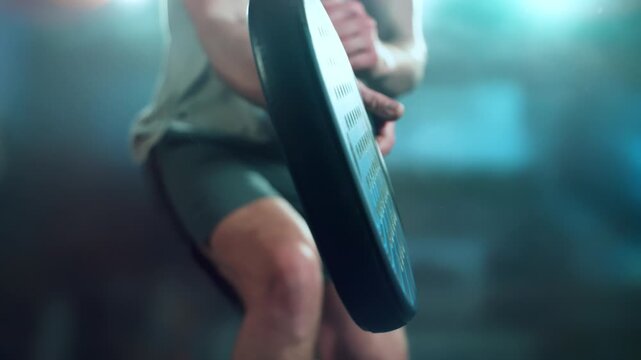 Cinematic Slow Motion of Padel Player Hitting a Ball at 1000fps.