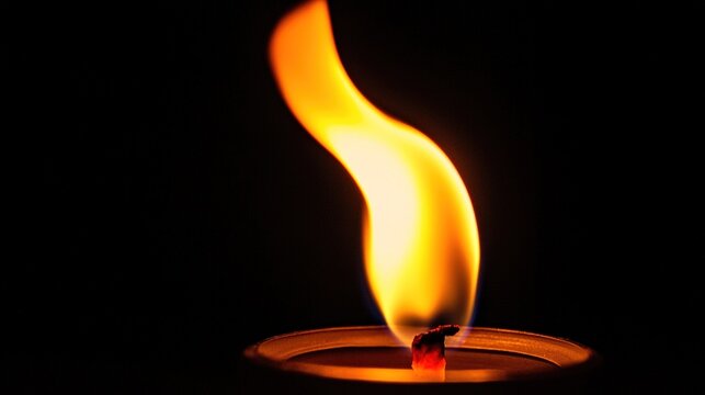 fiercely. A solitary flame burning brightly against a dark, undefined background. wellbeing guides, coaching materials, designed for coaching and self-improvement content, clarifies learning.