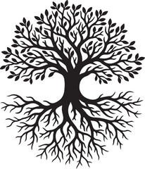 Obraz premium Weeping Willow Tree Silhouette, Romantic Nature Vector, Serene Landscape Graphic, Garden Logo Design