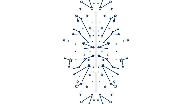 Abstract star constellation pattern on white background