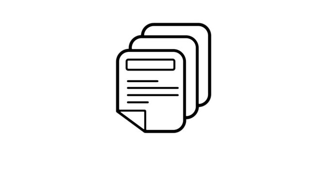 Document icon animation - icon symbol motion design white backdrop