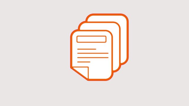 Document icon animation - icon symbol motion design white backdrop