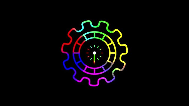 Worktime concept - mechanic gear as clockface blakc  background