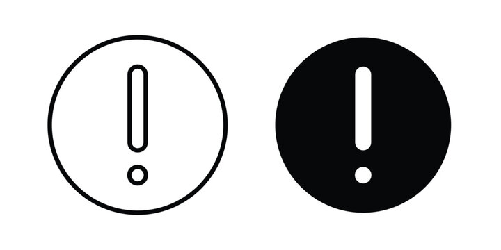 Exclamation button icon. glyph solid icons collection. Line icons