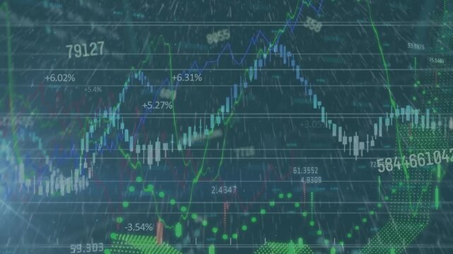Animation of data processing over rain