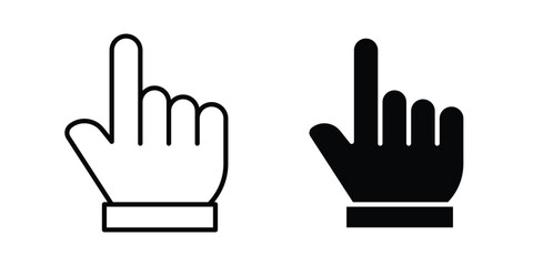 Fototapeta premium Hand pointer icon. glyph solid icons collection. Line icons