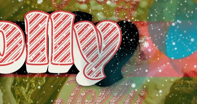 Festive Christmas vector illustration with animated snow and blue spotlights.