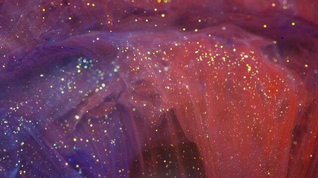 Vibrant fluid art spreading continuously with metallic sheen luxury