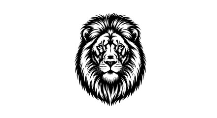 Obraz premium Majestic Lion Head Vector Illustration on White Background.