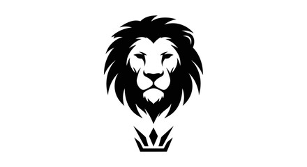 Majestic Lion Head with Crown Logo Design. © Aruna