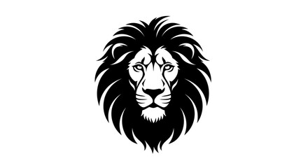 Obraz premium Majestic Lion Head Vector Illustration with Detailed Mane.