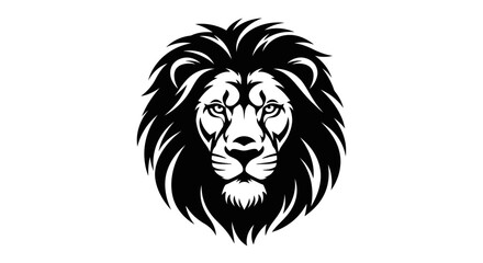 Obraz premium Majestic Lion Head Vector Illustration with Detailed Mane.