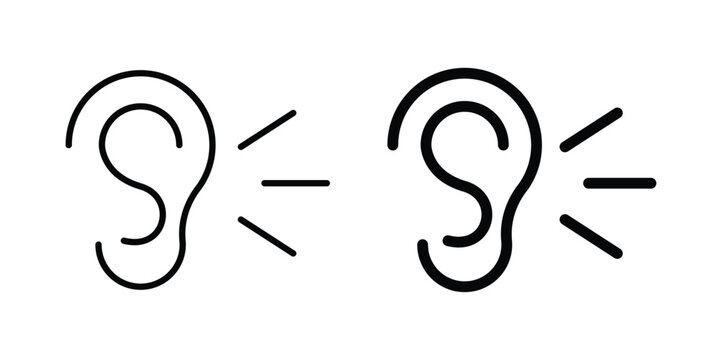 Listening icon. glyph solid icons collection. Line icons