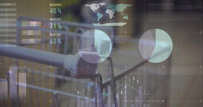 camera refocus starting HUD fade, cart handle staying centered, charts forming to show data